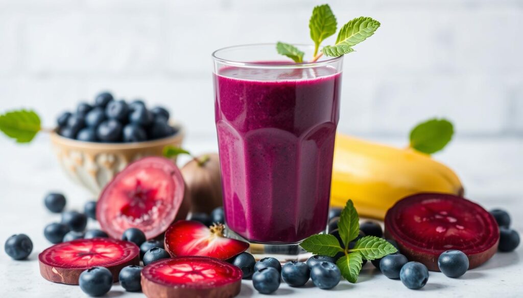 batido de arándano y remolacha