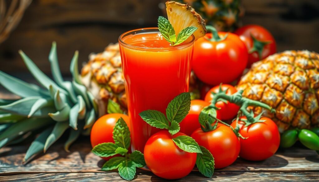 jugo de tomate con piña